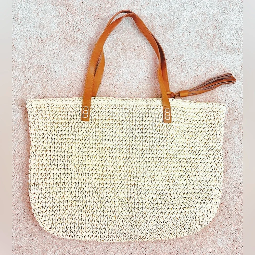 “ROSÉ ALL DAY” WOVEN BEACH TOTE 🏖️🥂👜🍾🛍️ (14”Tall x 19.5”Wide)*BRAND NEW!🎁*